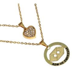 Colar Duplo Minha Profissão Administração Folheado 18k