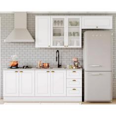 Kit de Cozinha Modulada 5 Peças Americana (2 Aéreos. 2 Balcões, 1 Complemento) Branco - Henn