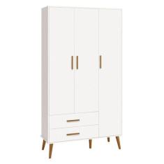 Guarda Roupa Infantil Isis 3 Portas e 2 Gavetas Branco - Reller Móveis