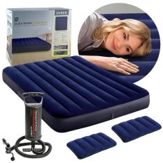 Colchão Inflável Casal C- Bomba De Encher E 2 Travesseiros - Intex