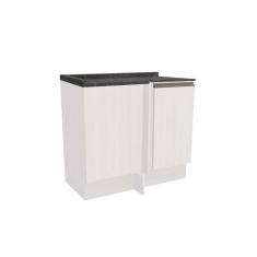 Balcão de Cozinha c/ Tampo Maxxi G748 Canto Reto c/ 1 Porta 80cm Branco/Cinzel - Kappesberg