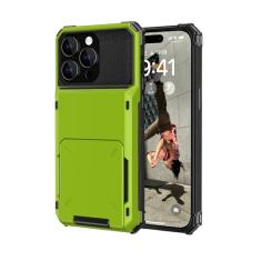 SORAKA Capa para iPhone 15 Pro com porta-cartões Capa para carteira iPhone 15 Pro Capa PC TPU 2 em 1 de camada dupla Capa à prova de choque com capacidade para 5 cartões