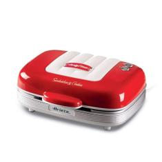 Sanduicheira Ariete Party Time 3 Em 1 Retrô Vermelha 700w - Grill, Waffle E Torradeira 110V