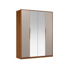 Guarda Roupa Casal 4 Portas Com Espelho e 3 Gavetas Attore - Demóbile,