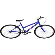 Bicicleta de Passeio Ultra Bikes Esporte Aro 26 Reforçada Freio V-Brake Sem Marcha Azul