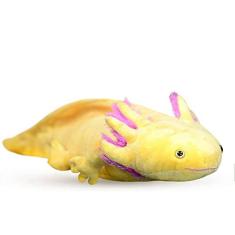 Axolotl Pelúcia, Animal Recheado, Brinquedo de Pelúcia Fofo Real, Presentes para Crianças,20 Polegadas De Comprimento (Amarelo)
