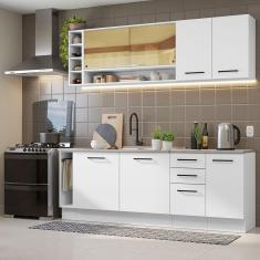 Armário De Cozinha Completa 220cm Branco Madesa Branco