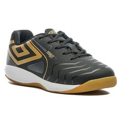 Chuteira Umbro Pro 5 Bump Futsal Juvenil Preta e Dourada 32