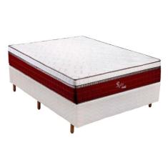 Cama Box Casal: Colchão Molas MasterPocket Ensacadas Polar Rubi + Base