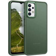 Rayboen Capa para Samsung Galaxy A32 5G, película fosca translúcida, antiarranhões, parte traseira de silicone macio, capa protetora à prova de choque slim fit para Samsung A32 5G, verde fosco