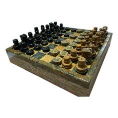 Tabuleiro 2 Em 1 Xadrez Damas Com Porta Peças 26 Cm