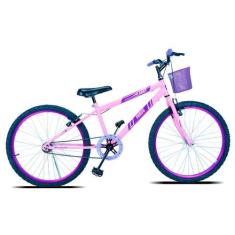 Bicicleta Aro 24 Forss Anny C/ Cesta S/ Marcha - Violeta, Rosa