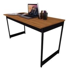 Mesa Estilo Industrial Guto 1,35 Metros Escritório Escrivaninha Computador Camaleão (Nogal)
