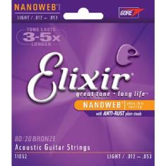 Encordoamento 012 Light Para Violão Aço Elixir