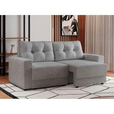 Sofá 2 Lugares Retrátil Lubeck Linho Cinza