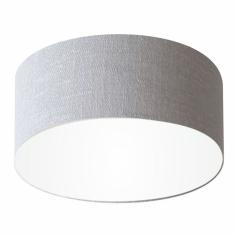 Plafon Cilíndrico Md-3058 Cúpula em Tecido 55x25cm Rustico Cinza - Bivolt