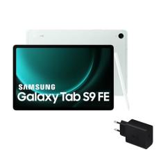 Samsung Galaxy Tab S9 FE Tablet carregador, 128 GB, Wifi, S Pen incluída, bateria de longa duração, classificação IP 68, verde menta (versão espanhola)