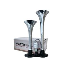 Buzina a ar 2 Cornetas Cromada 12v com solenoide eletrica