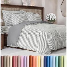 Conjunto de capa de edredom queen size - capa de edredom tamanho queen extra macia 224 cm x 239 cm com 2 fronhas - Hotel luxuoso fácil de cuidar e não desbota com fechos de zíper e laços - Conjunto de