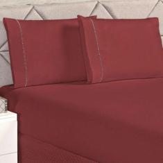 Kit Lençol Casal 4 Peças Algodão 400 Fios Toque Confortavel - Gaby Enx