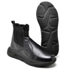 Tênis Masculino cano alto bota Chelsea Em Couro Confortável-Unissex