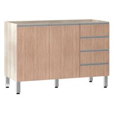 Balcão De Pia Sem Tamp 120cm E Lis Legno Crem e Cumaru