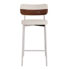 Banqueta Alloa Fixa com 4 Pés 50 X 44,7 X 163,5cm com 1 Unidade Palha/Whisky/Preto Epoxi