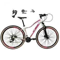 Bicicleta Feminina Aro 29 Ksw Mwza 27v Câmbios Shimano Altus Freios Hidráulicos - Branco-pink-violeta Tam.15