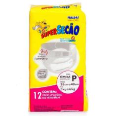 Fralda Descartável Super Secão para Cães Fêmeas - Tamanho P - Supersec