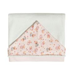 Toalha de Banho Bebê Aurora Rosa 87x88 cm - Hug