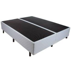 Cama Box Base Queen Universal Tecido White (158x198x24) - Luckspuma