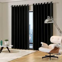 Cortina Blackout de Sala e Quarto Em Tecido 3,00 x 2,50 Preta Admirare
