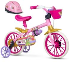 Bicicleta Aro 12 Princesa Nathor + Rodinha e Capacete