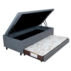 Bicama B&G com Baú Solteirão Reforçado 96x203cm com Cama Auxiliar 78x1