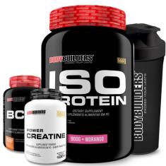 Kit Whey Protein Isolado Iso Protein Pote 900g + Power Creatina 100g +