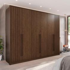 Guarda-roupa 6 Portas 1 Gaveta Anápolis Ripado 100% Mdf - Valverde Móv