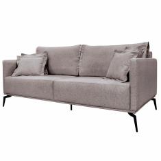 Sofá Decorativo 2 Lugares 180cm Pés em Aço Stagno Linho Areia Rústica - Gran Belo