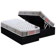 Cama Box Baú Solteiro: Colchão Molas Pocket Ensacadas Castor Light Str