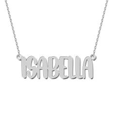 UMAGICBOX Colar de nome infantil personalizado prata esterlina /Natal para crianças, meninas pequenas, Aço inoxidável, Sem pedras preciosas