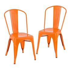 Loft7, KIT - 2 x cadeiras Iron Tolix - Design Industrial - Aço - Vintage - Laranja