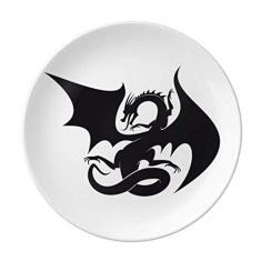 Dragon Animal Art Grain Contorno placa decorativa Porcelana Salver Prato de jantar