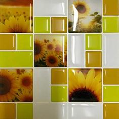 Pastilha Adesiva Girassol Resinada Kit 4 Placas