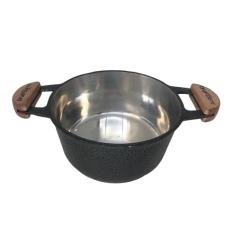 Panela Caçarola Aluminio Alça Madeira Meia Lua 26 cm Diâmetro 4,65 Litros Sem Tampa