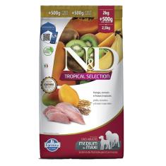 Ração N&D Tropical Selection Para Cães Adultos Medium/Maxi Frango Leve 2,5kg e Pague 2kg