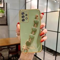Para samsung a13 caso amor coração pulseira caso de telefone para samsung galaxy a32 a23 a33 a53 a73 a52 a72 a71 a51 a31 a11 a50 a20 capa, verde, para a33