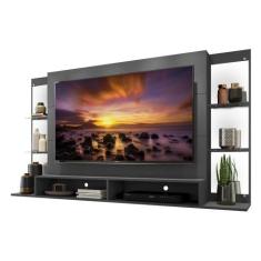 Painel TV 60" c/ suporte, espelho e prateleiras vidro Nairóbi Multimóv