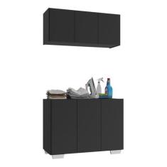 Conjunto Lavanderia Multiuso Armário Aéreo e Balcão 3 Portas Multimóve