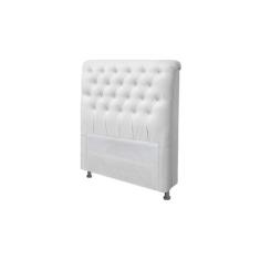 Cabeceira para Cama Box Solteiro 90 cm Paris material sintético Branco