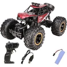 Brinquedo Carrinho Controle Remoto Recarregável off Road 4X4 Rock Craw