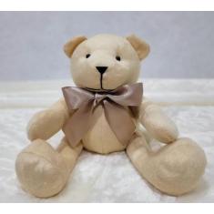 Urso articulado pelúcia bege  g.34cm nichos decoração quarto bebê - XÚ